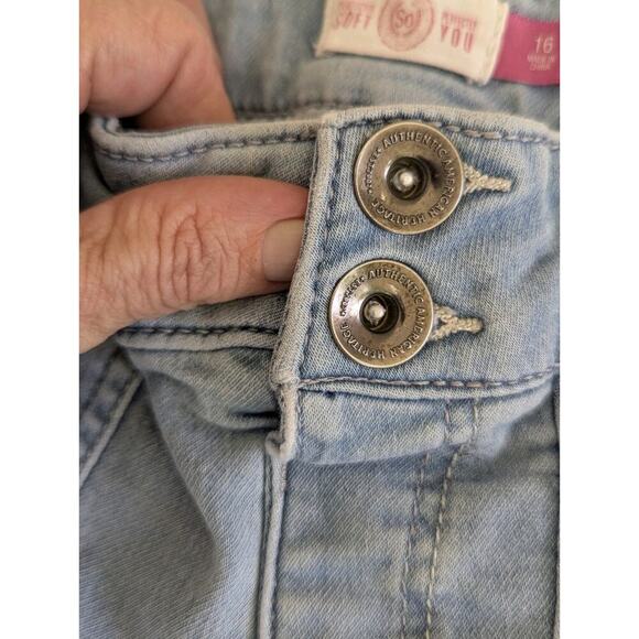 So Life Girls Denim Shortswith White Lacey Details Medium Stonewash Size 16 - Picture 5 of 9